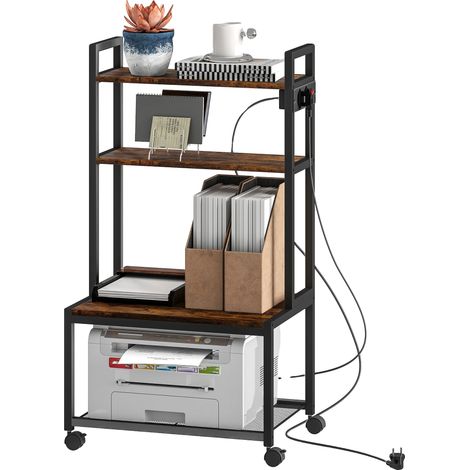 Armario para impresora, diseño de 4 niveles, móvil con ruedas, para cafetería. (1/5)