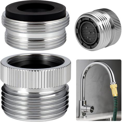 Filiyano – Adaptateur de robinet avec aérateur, adaptateur pour tuyau d'arrosage vers robinet d'évier, adaptateur pour tuyau d'arrosage pour salle de (1/5)