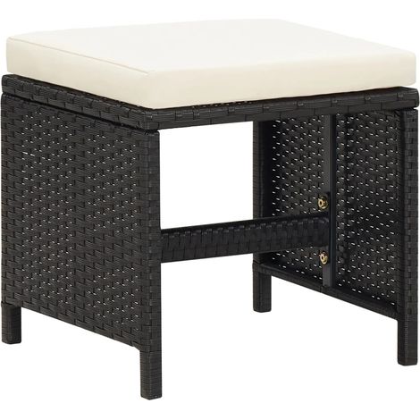 Maison Exclusive - Sgabelli da Giardino 4 pz con Cuscini in Polyrattan Nero