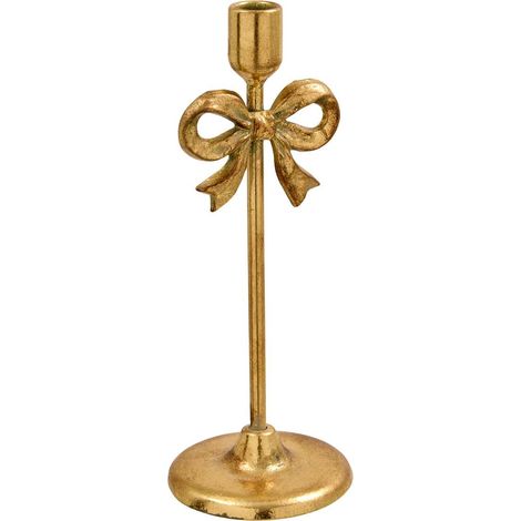 Portacandela a forma di fiocco mona, altezza 30 cm, dorato - Atmosphera créateur d'intérieur (1/2)