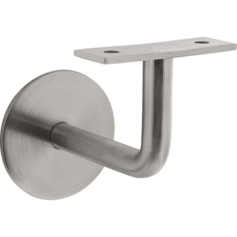 Supporto per corrimano in VA con piastra a parete D. 60 mm, superficie liscia