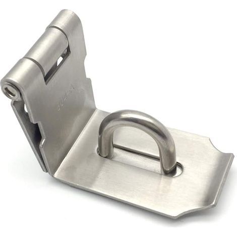 1Angle Droit Porte Fermoir Verrou de Porte en Acier Inoxydable Moraillon Cadenas Fermoir Porte-Cadenas avec Vis, Argent (1/4)