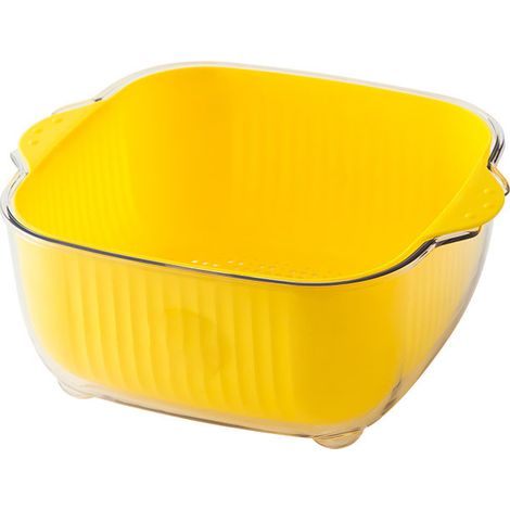 Panier de Drainage Double Couche Motif Canard Jaune Amovible et Sécurisé pour Cuisine (1/5)