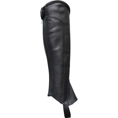 16 anni, nero: Ghette da ragazzo Winner in pelle cinghialata con zip ed elastico poteriore