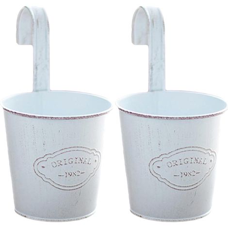 DOITOOL Lot de 2 cubes suspendus en fer blanc pour petites plantes et fleurs, avec petit crochet (1/5)