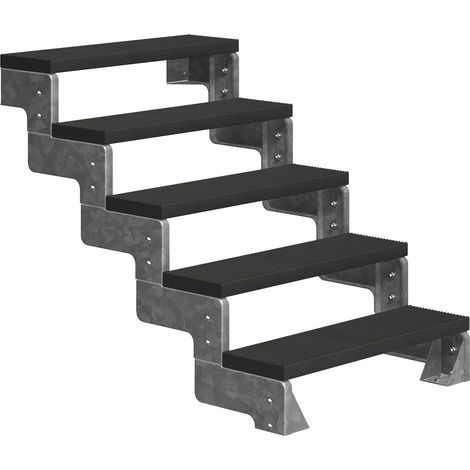 Dolle Außentreppe Gardentop 90-110cm Geschosshöhe mit Trimax anthrazit 80cm breit ohne Geländer