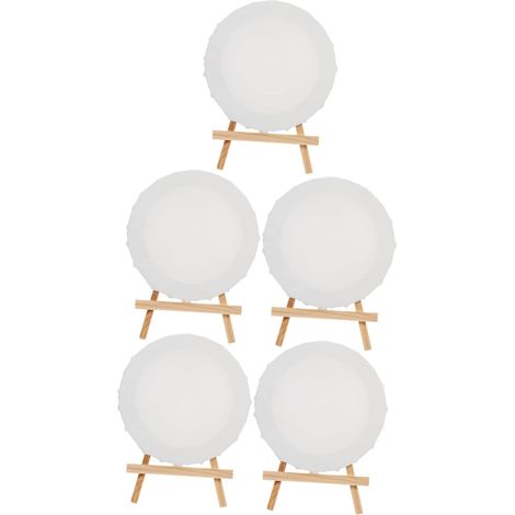 5ensembles Mini Chevalet Bois pour Toiles Rondes Support de Croquis Compact Outil de Peinture pour Débutants et Loisirs Créatifs (1/5)