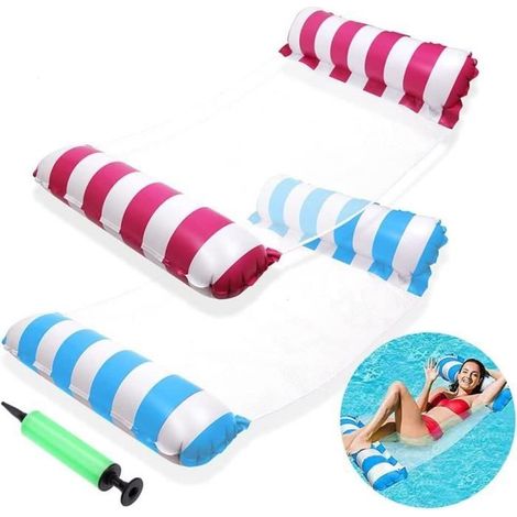 Hamac Flottant Gonflable - Non spécifié - 4-en-1 - PVC - 120cm x 70cm - Bleu (1/4)