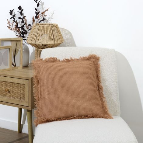 Coussin - HOME DECO FACTORY - Gaufré - Ocre (1/3)