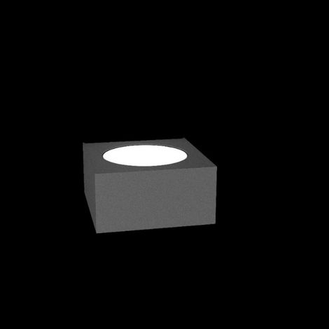Applique moderna top light plate 1129 ap gx53 led metallo monoemissione lampada parete, finitura metallo antracite