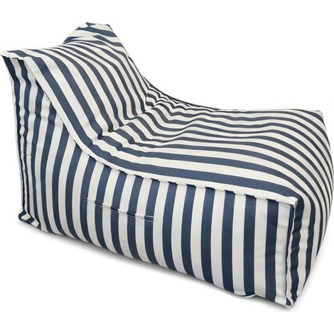 Blau gestreifter Außensitzsack mit Wasserabweisendem - 100x65x65 cm POSITANO