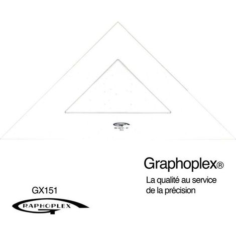Graphoplex - Equerre 45° 3 bords droits 50 cm