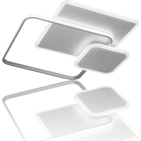 Plafoniera led moderna 48 watt lampada da soffitto 3 quadrati lampadario metallo bianco luce calda 3000k (1/5)
