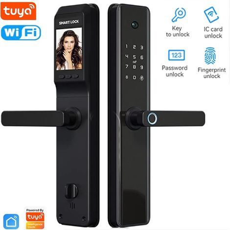 Tuya Serratura per Porte Smart WiFi con Impronte Digitali e Spioncino