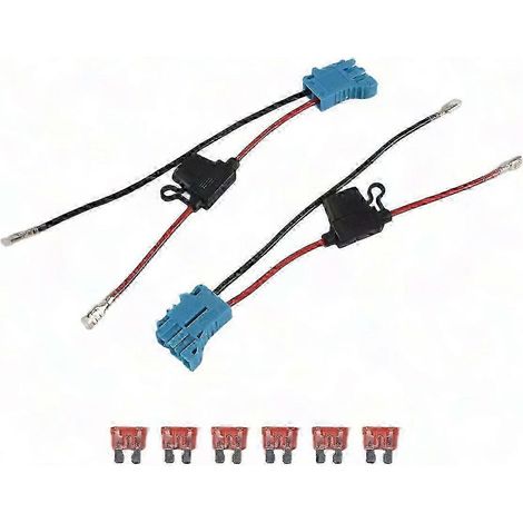 Deux connecteurs de faisceau de câbles 12 AWG, compatibles avec les véhicules électriques pour enfants alimentés par batterie SLA 12, pièces de rechange version 072. (1/5)