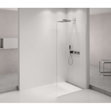 Polysan Architex - Mampara de ducha a ras de suelo, 76x210 cm, cromo/cristal transparente AXC80CL (1/2)