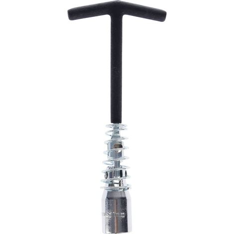Clé à Bougie articulée Voiture - 2 Embouts 16 et 21mm - 1 Douille rétractable: 16mm carrée 3/8" - 1 Douille 21mm carrée 3/8" - Longueur: 23cm - Poignée pour Une Meilleure Tenue en Main (1/5)