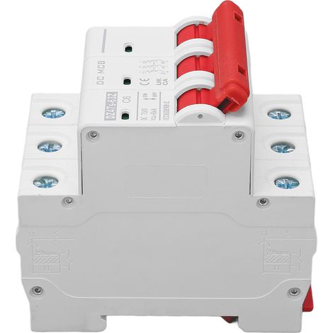 Disjoncteur miniature PA66, boîtier ignifugé, pouvoir de coupure de 6000 A, disjoncteur tripolaire 750 V CC, DZ47s 63Z C6 (1/5)