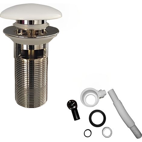 RAK Click Clack Basin Waste with Overflow Cover White - Slotted