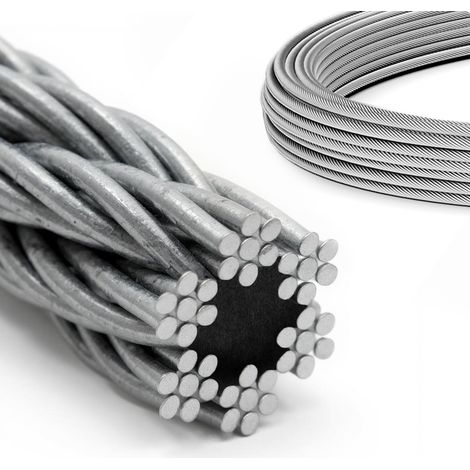 DQ-PP Câble acier galvanisé 6x7 4mm 25m treuil