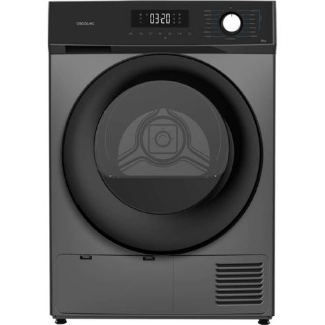 Cecotec Secadora de Ropa Bomba de Calor 8 kg Bolero Dresscode Dry 8330 Steel, 15 programas, Clase E