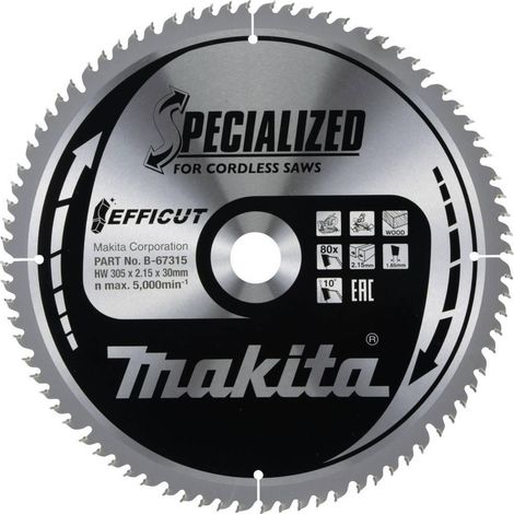 Makita B-67315 hoja de sierra circular 305 mm plata
