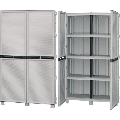 ARMADIO CONCERT IN POLIPROPILENE CON RIPIANI 39 X 100 X 172 CM COLORE GRIGIO (1/10)