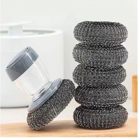 Brosse de Nettoyage pour plancha, avec éponge métallique et Compartiment pour Le détergent, pour Un Nettoyage Optimal des planchas, Nettoyage Facile - Noir