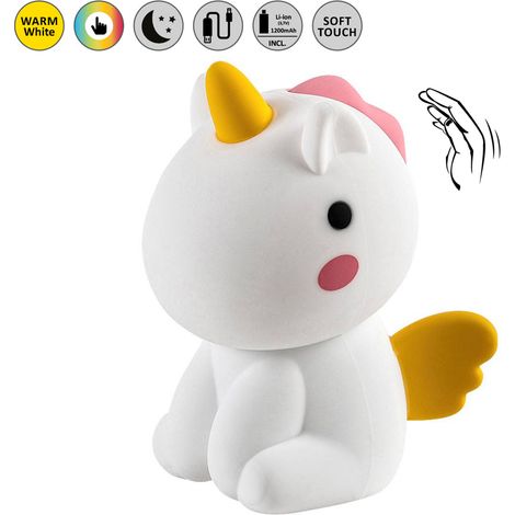 Lampada notte bimbi Unicorno LED RGB dimmer USB Rabalux (1/5)