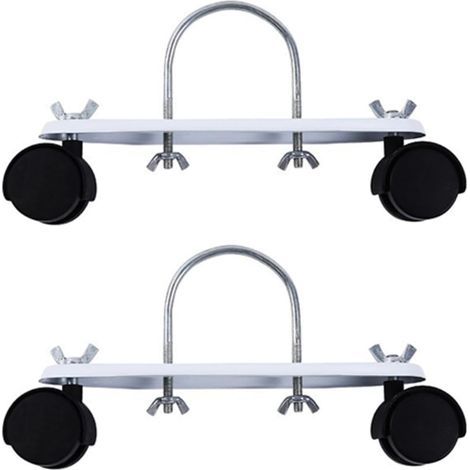 Lot de 2 noir supports de radiateur électrique, support de poulie mobile spécial pour radiateur électrique, poulie d'huile Ting Caster Base d'huile