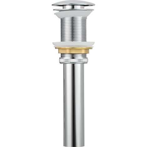 Bonde de Lavabo sans Trop Plein, Bonde de Lavabo Laiton Tirette, Bonde de Lavabo Pop Up, Chrome (1/5)