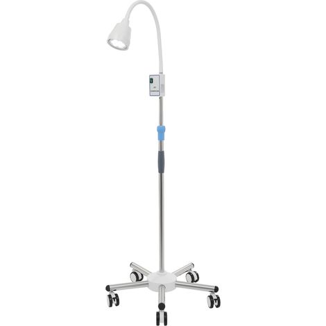 Lampe d'examen médical avec socle mobile, lampe chirurgicale LED sur pied, hauteur et angle réglables, lampe d'examen pour la gynécologie, les consultations externes, la stomatologie et l'ORL