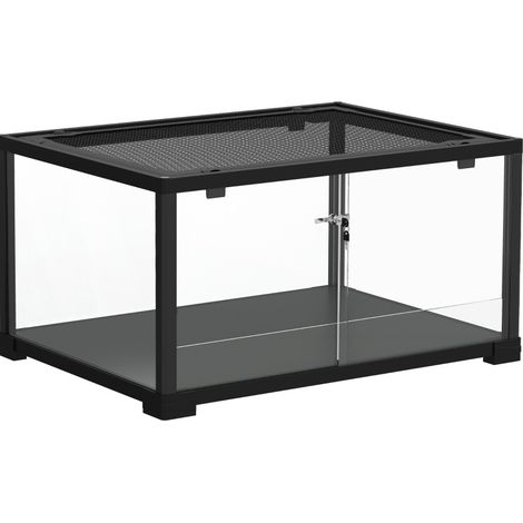 Terrarium aus gehärtetem Glas 86,3 l mit Schiebetüren, 60 x 45 x 32 cm, schwarz MODENUIT (1/3)