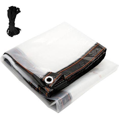 Randaco Lona Transparente 200 x 400 cm Protección Exterior Impermeable para Invernadero Terraza Jardín