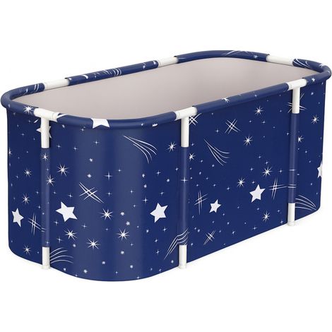 Aga Vasca da bagno pieghevole portatile 120x60x50 cm Blu scuro