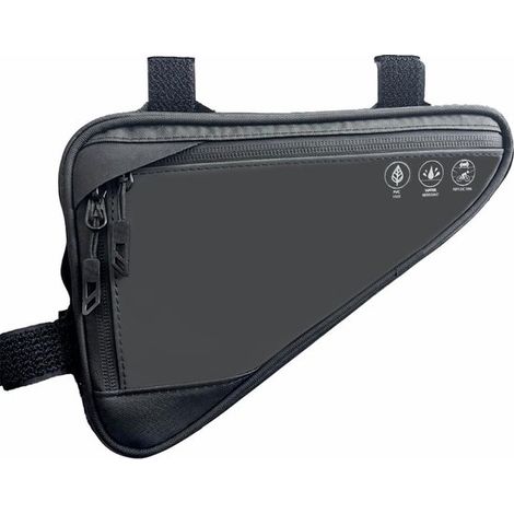 Borsa da telaio per bicicletta, borsa portaoggetti per gli spostamenti, idrorepellente, 2 litri, nera (1/5)