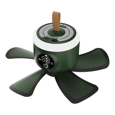 Xinlilai Ventilatore Sospeso USB 5V Silenzioso con Luce Notte LED Dimmerabile – Design Moderno in ABS Verde – Ideale per Camera da Letto, Ufficio e Campeggio (1/2)