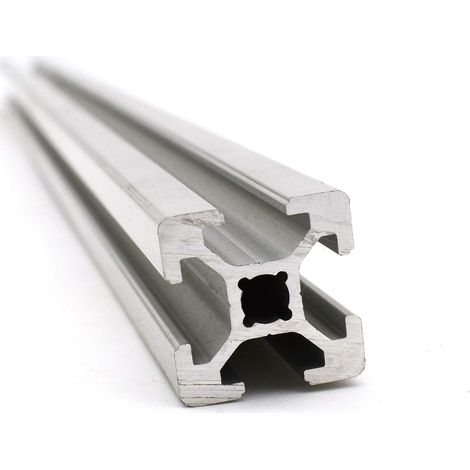 Profilé Aluminium Anodisé 20 x 20 mm, Rainure 6 mm, Découpe 1000 mm (1/5)