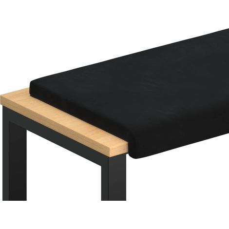 Cojín de banco PWNEDBYLORD666YWH Negro Profundidad 35 cm vidaXL