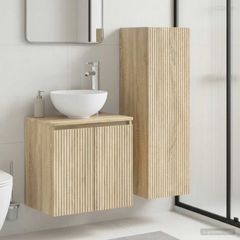 vidaXL Bathroom Furniture Set 2 pcs Sonoma Oak 33 x 34.5 x 100 cm (1/5)