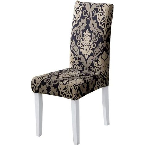 Coprisedie universali in jacquard – Set di 4 pezzi, eleganti, neri, elasticizzati, adatti a sedie da sala da pranzo, hotel o eventi.