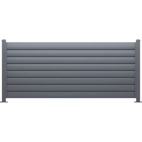Clôture persiennée à poser en aluminium - H80 x L178 cm - gris anthracite - BAROMA (1/4)