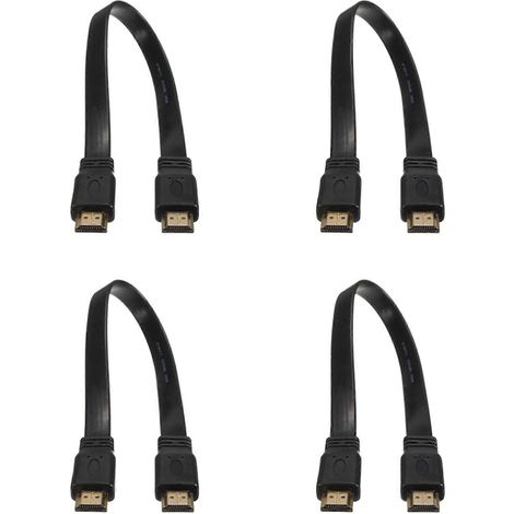 Quatre câbles courts HDMI mâle-mâle plats, câbles de connexion audio et vidéo Full HD, adaptés aux téléviseurs HD, PS3 et autres appareils. (1/4)