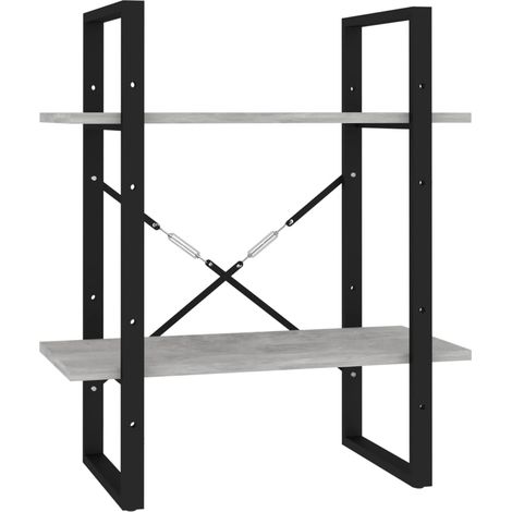 Maison Exclusive - Libreria 2 Ripiani Grigio Cemento 60x30x70 cm Legno Multistrato