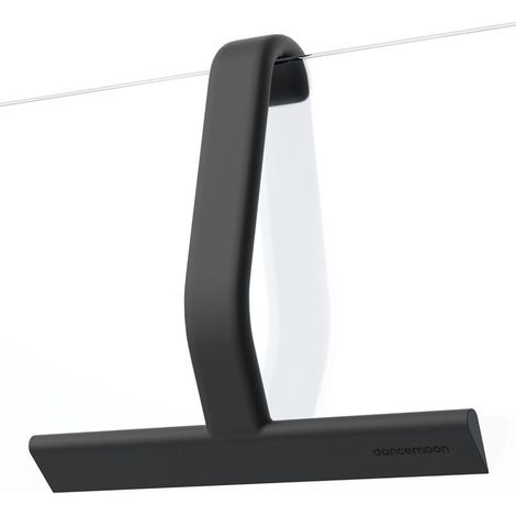 Noir25 cm Raclette de Douche pour Porte vitrée, Silicone Monobloc avec Crochet intégré pour Un accrochage et Un Nettoyage faciles (1/5)