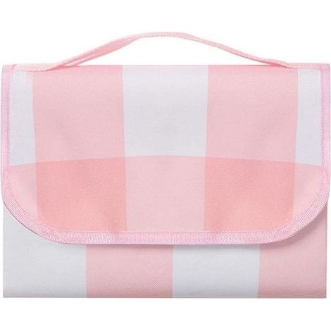 Couverture de Pique-Nique Étanche 150×200cm Tapis de Plage Grand avec Poignée Pliable Résistant à l'Humidité pour Camping Voyage Plage Jardin Parc ( plaid rose) (1/5)