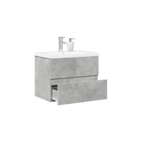 Ensemble de meubles de salle de bain 2 pcs gris béton