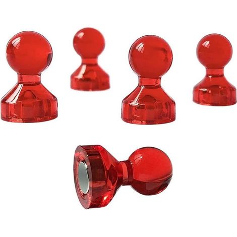 30pcs Aimant néodyme, rouge, fixation forte, tableau blanc, réfrigérateur, bureau (1/5)