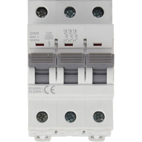 Disjoncteur miniature 3 pôles 400VAC GYM9-C65 - Haute qualité (1/5)