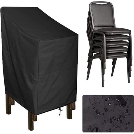 Housse de chaise imperméable pour jardin et terrasse, protection pour chaises empilables